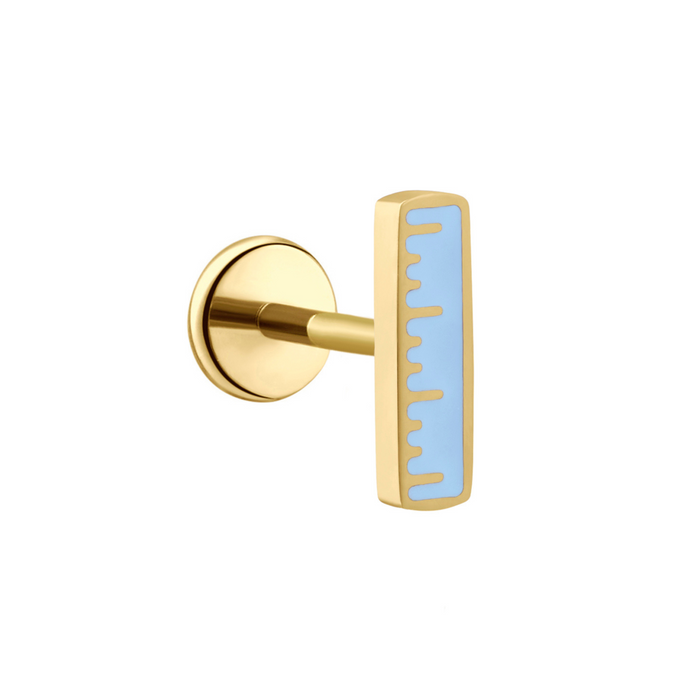 Ruler Enamel Flat Back Stud