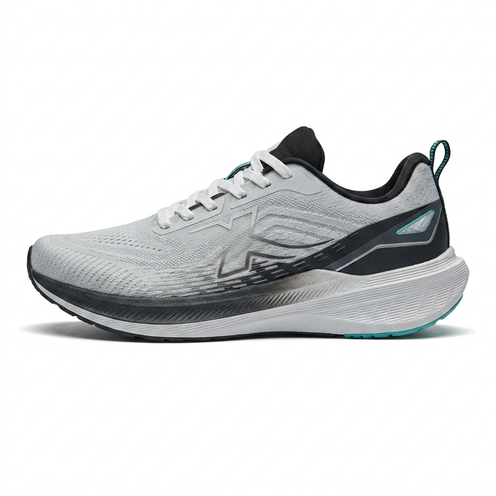Running Shoes With Support Overlay And Cushioned Sole