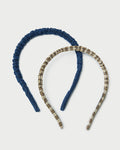 Sabine Denim/Butter Plaid Headband Set