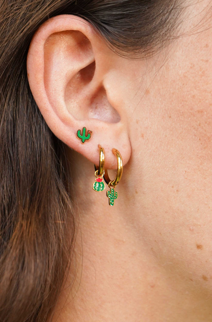 Saguaro Enamel Hoop Charm