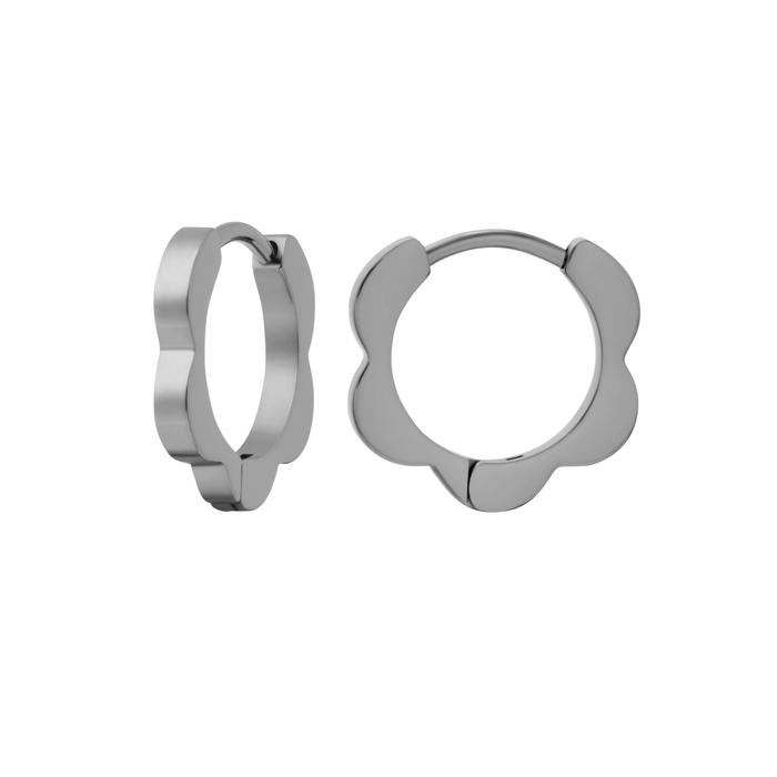 Scalloped Daisy Titanium Hoops