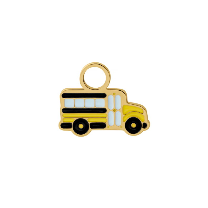 School Bus Enamel Hoop Charm