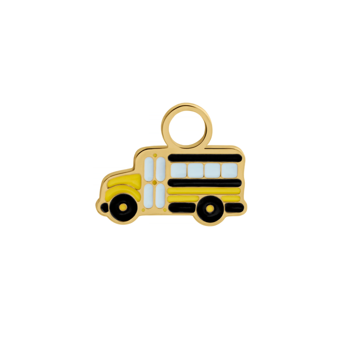School Bus Enamel Hoop Charm
