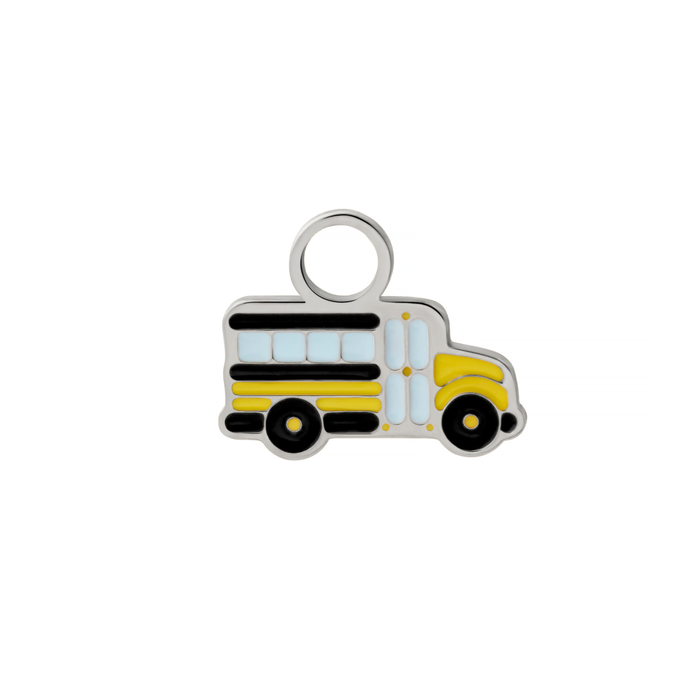 School Bus Enamel Hoop Charm