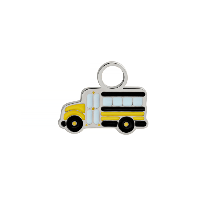 School Bus Enamel Hoop Charm