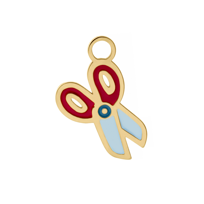 Scissors Enamel Hoop Charm