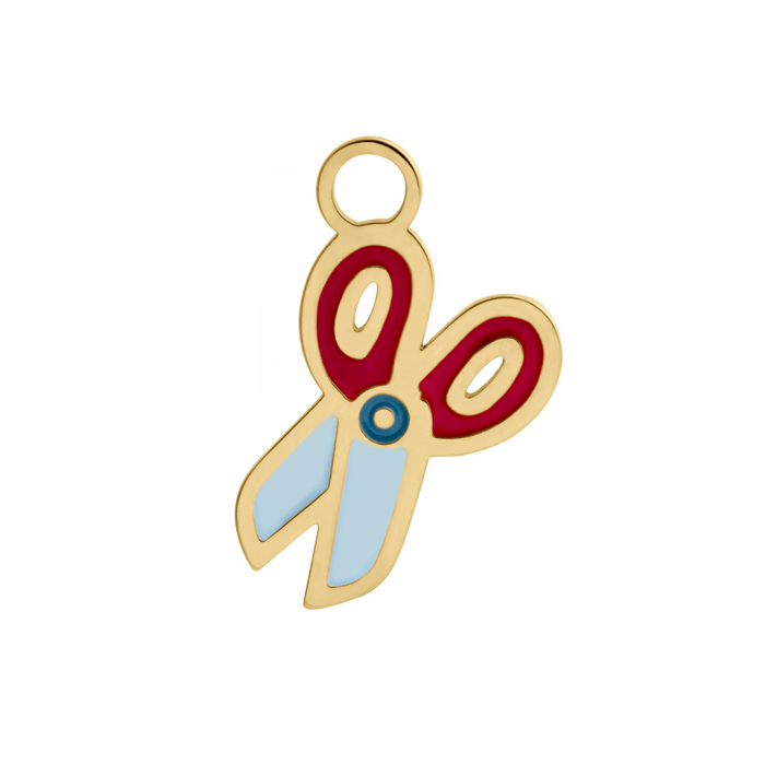 Scissors Enamel Hoop Charm