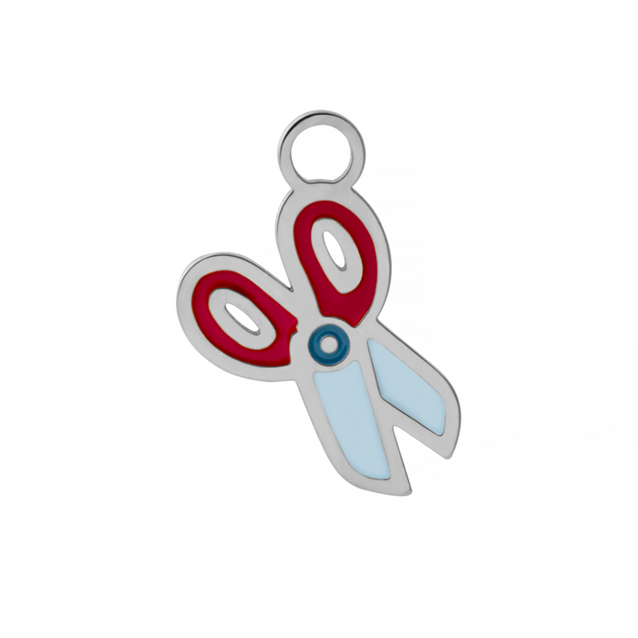 Scissors Enamel Hoop Charm