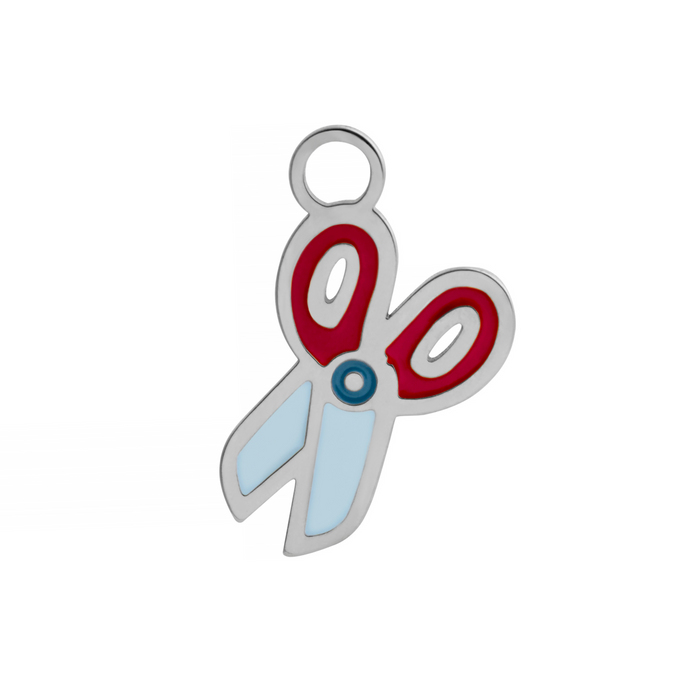 Scissors Enamel Hoop Charm