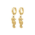 Seahorse Charm Hoops
