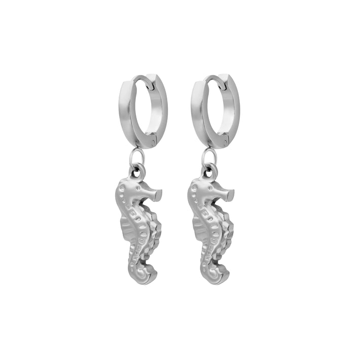 Seahorse Charm Hoops