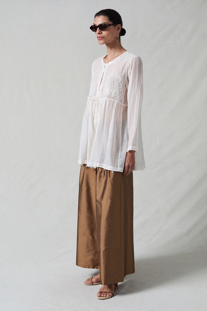Sequin Tear Drop Blouse Ivory