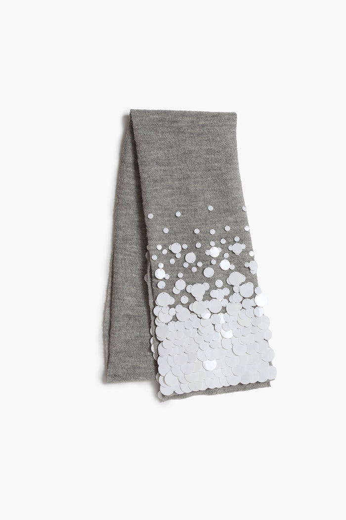 Sequin Wool Scarf Heather Grey