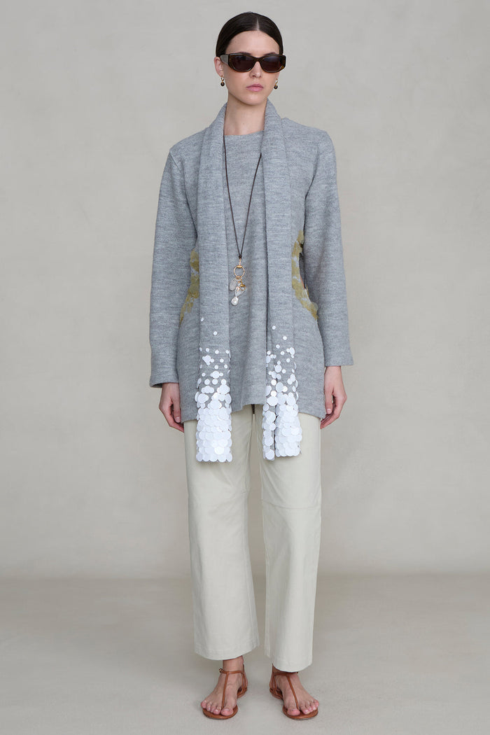 Sequin Wool Scarf Heather Grey
