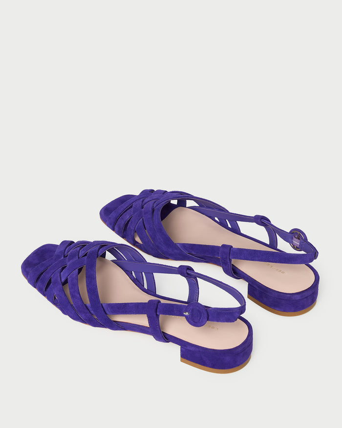Shelly Jewel Suede Flat Sandal