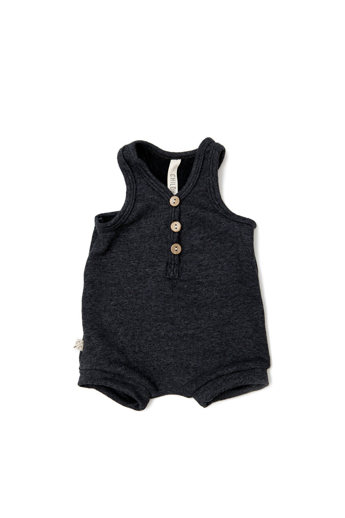 short tank romper - heather black