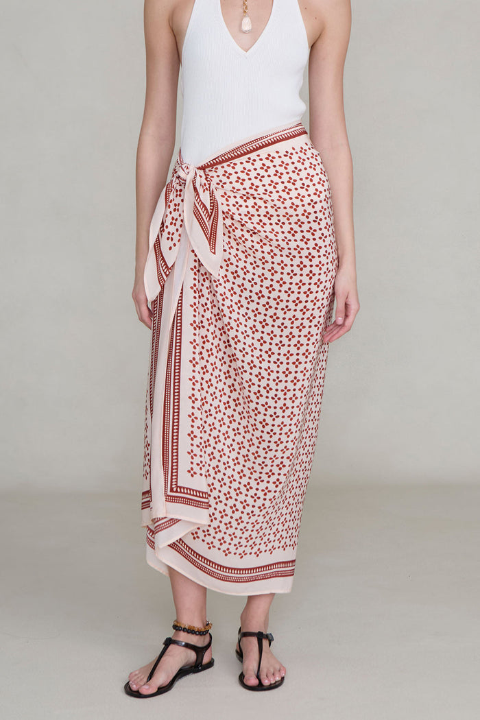 Silk Printed Sarong Pink Sand