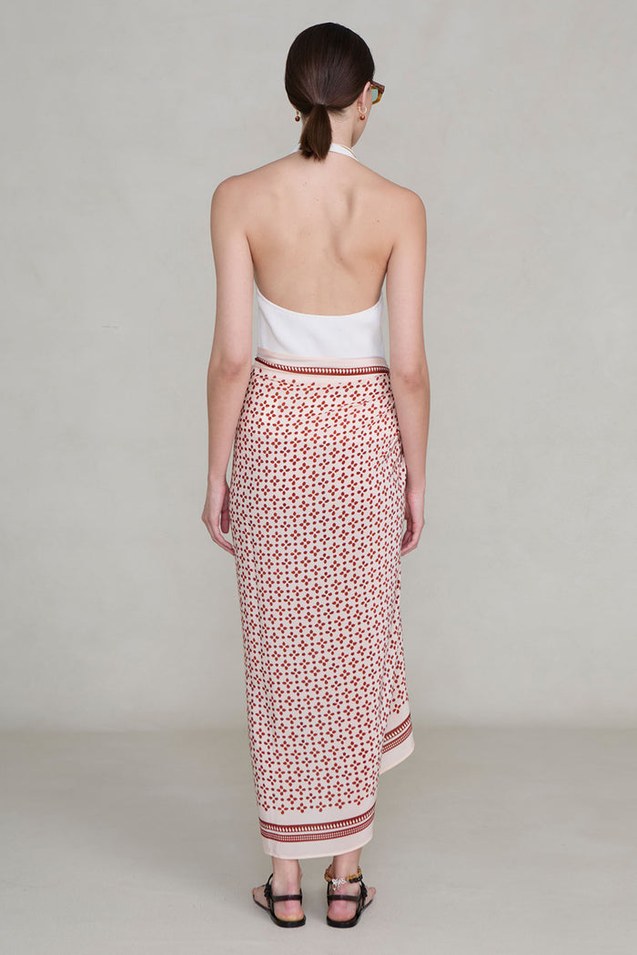 Silk Printed Sarong Pink Sand