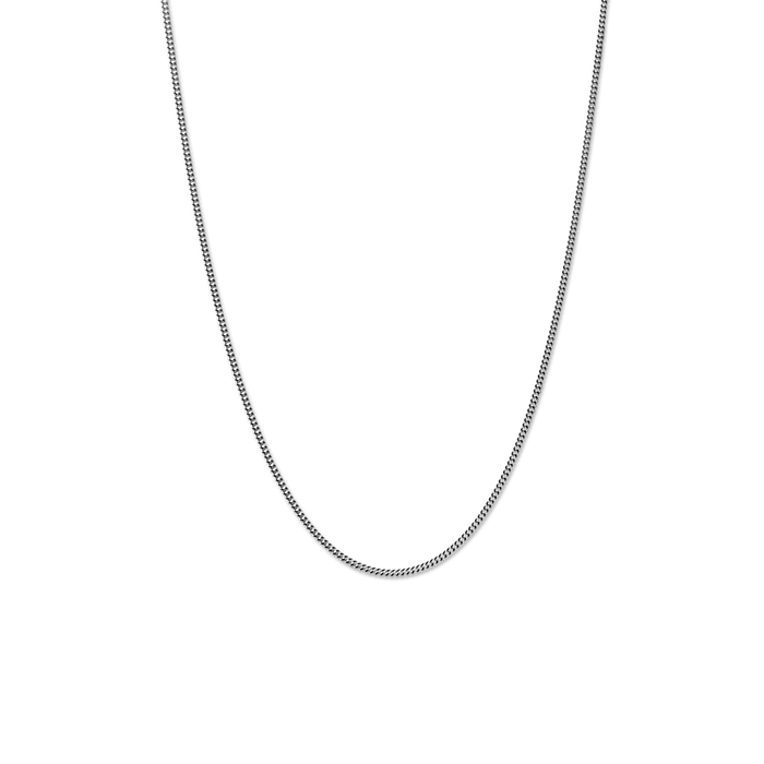 Simple Curb Chain Necklace - Sterling Silver
