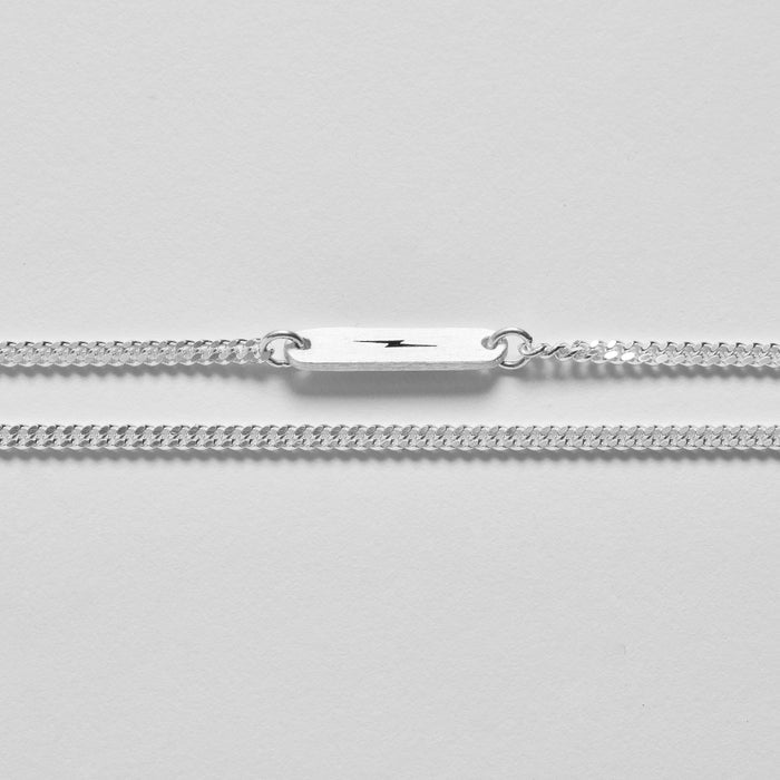 Simple Curb Chain Necklace - Sterling Silver