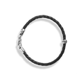 Single Wrap Woven Leather Bracelet - Black