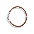Single Wrap Woven Leather Bracelet - Tan