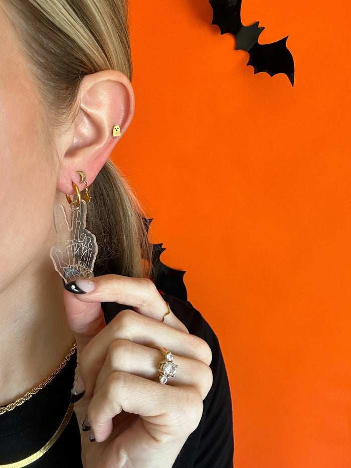 Skeleton Peace Sign Hoops
