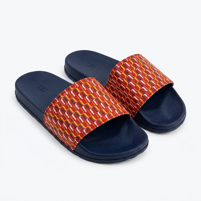 Slide Slipper With Monogram Print Strap