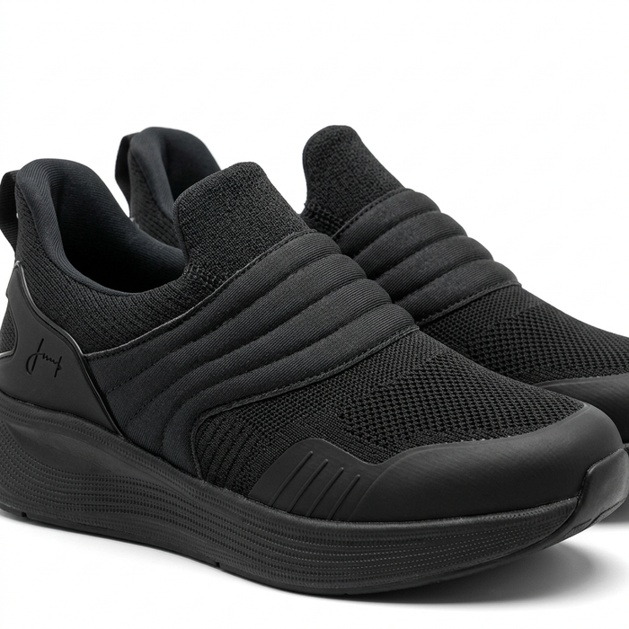 Slip On Knit Sneakers With Cushioned Sole