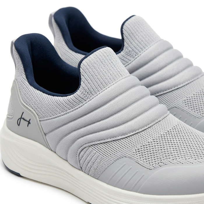 Slip On Knit Sneakers With Cushioned Sole
