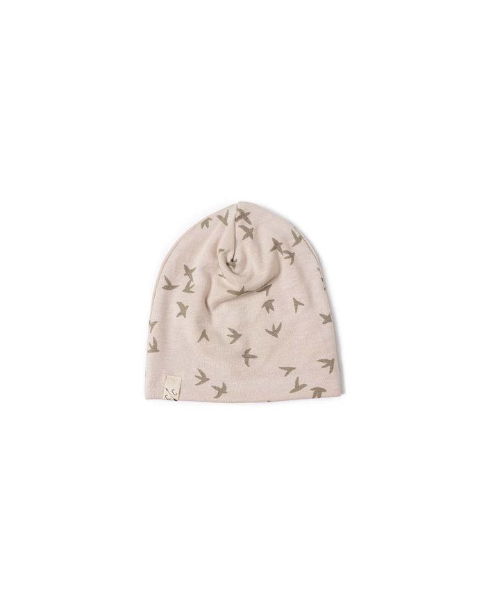 slouch beanie CO- birds on mushroom