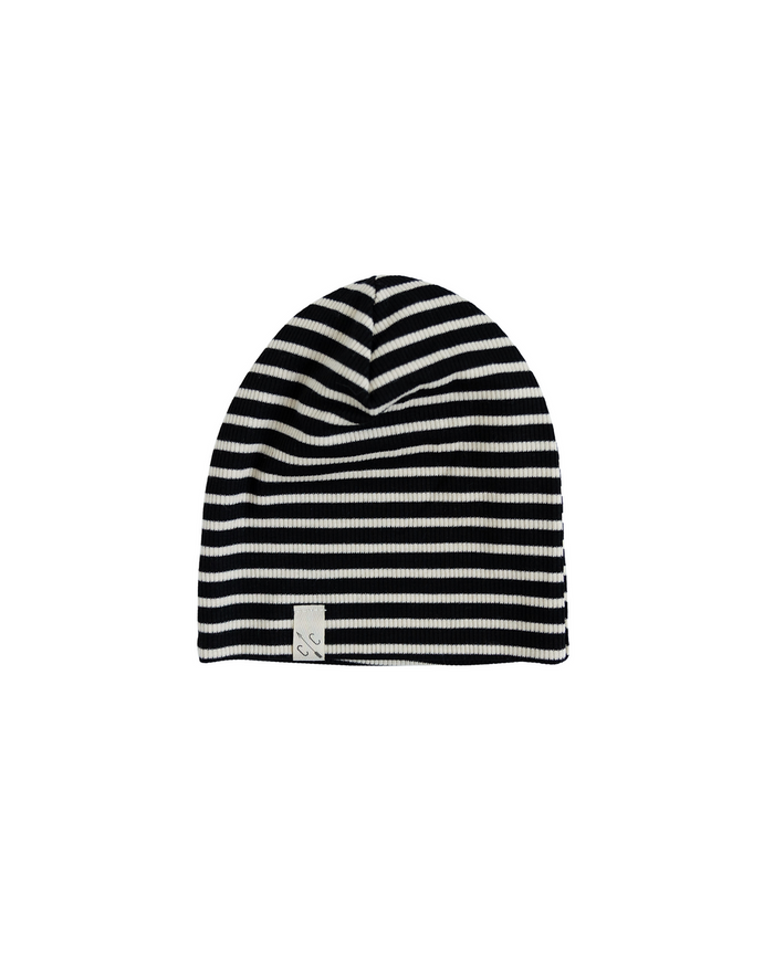 slouch beanie CO- black stripe
