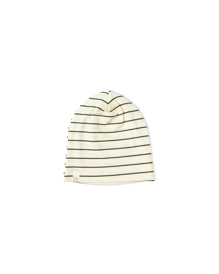 slouch beanie CO- wide evergreen stripe