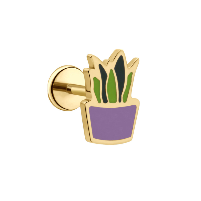 Snake Plant Flat Back Stud