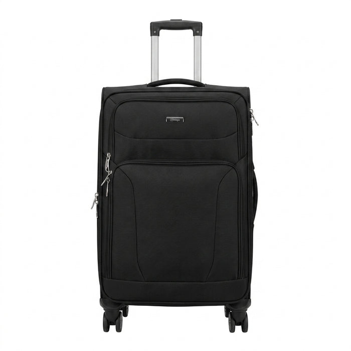 Soft Shell Cabin Trolley Suitcase With Front Zip Pocket