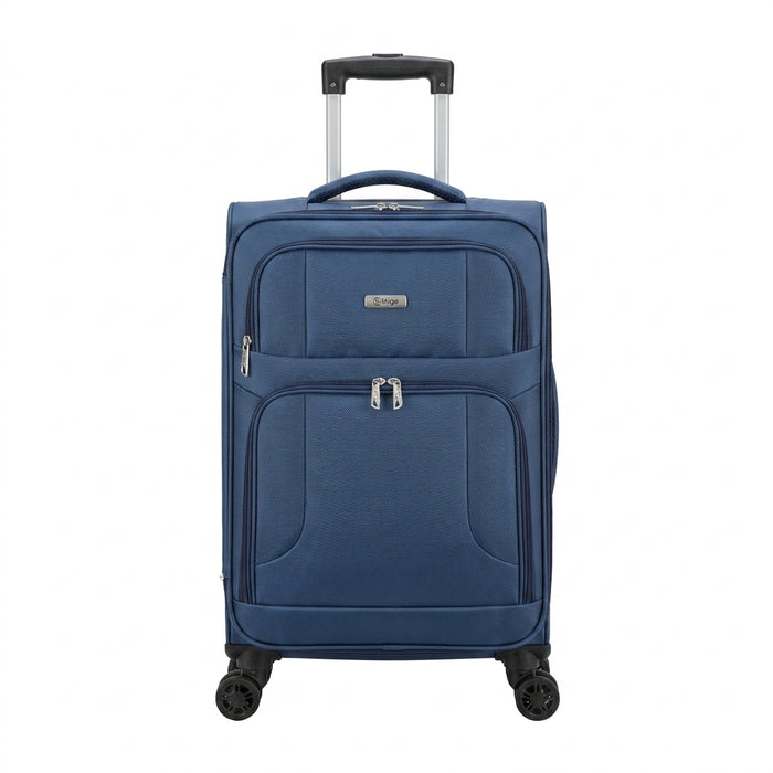 Soft Shell Cabin Trolley Suitcase With Front Zip Pockets