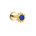 Solar Halo Flat Back Stud - Sapphire