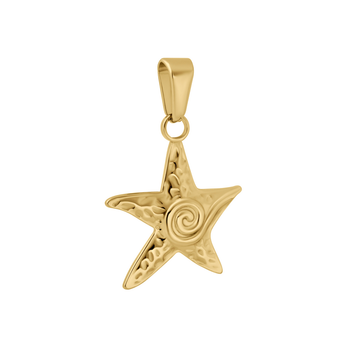 Spiral Starfish Necklace Charm