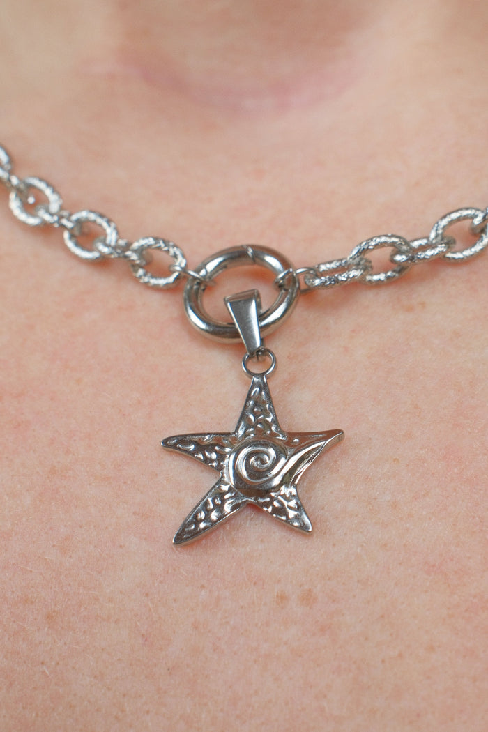 Spiral Starfish Necklace Charm