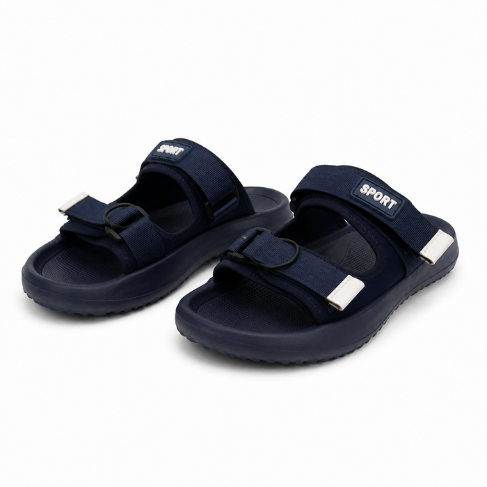 Sport slipper with dual adjustable straps
