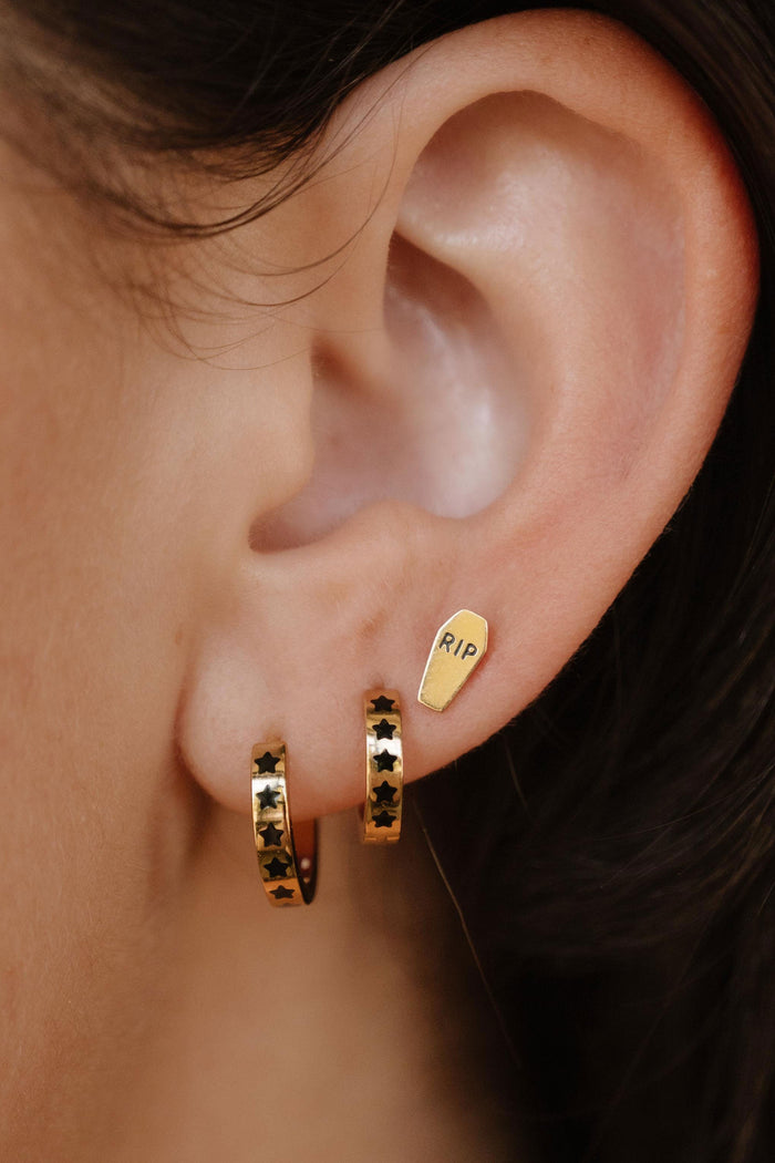 Stellar Titanium Hoops - Black