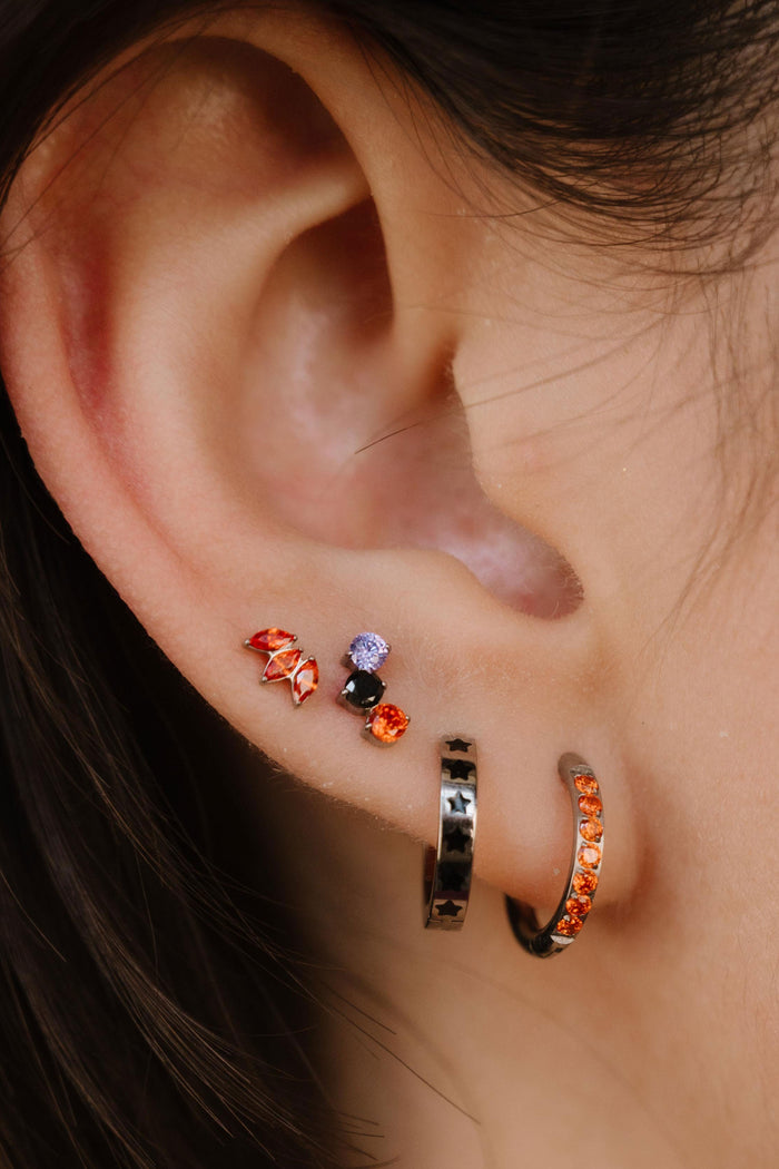 Stellar Titanium Hoops - Black