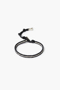 Sterling Silver Single Wrap Bracelet Black