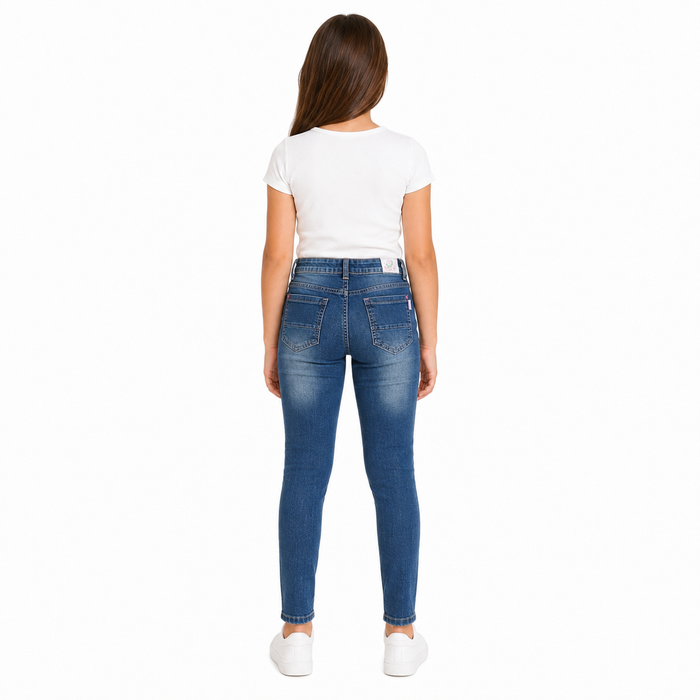 Straight-leg jeans with floral embroidery