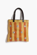 Striped Market Tote Bag Orange