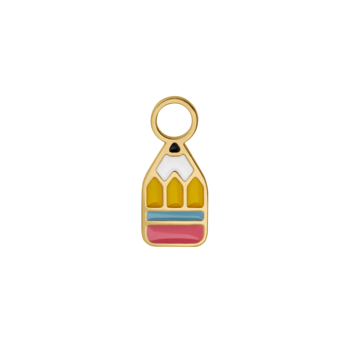 Stubby Pencil Enamel Hoop Charm