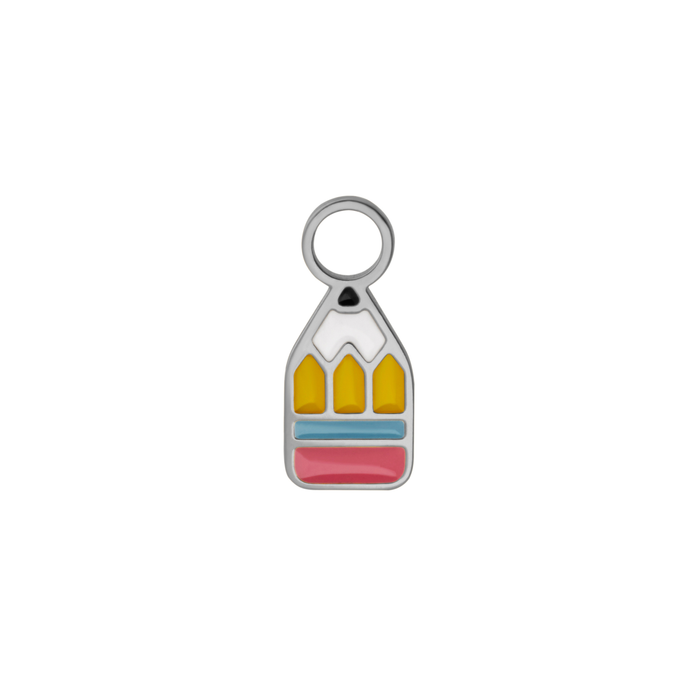 Stubby Pencil Enamel Hoop Charm