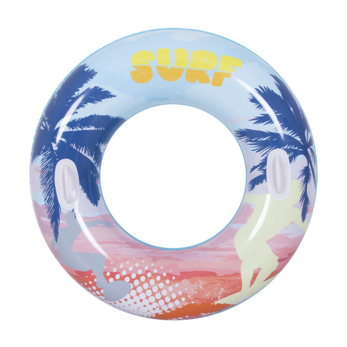 Summer Tropical Print Inflatable Swim Ring With Handles