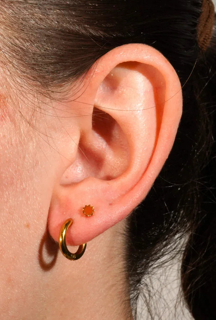 Sunny Pop Enamel Flat Back Stud - Terra Cotta