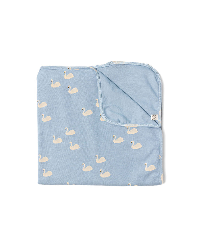 swaddle - swans on dusty blue